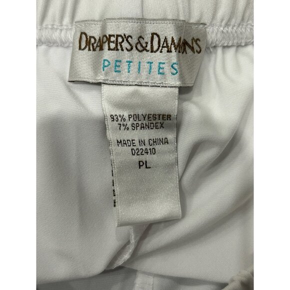 Drapers & Damons Petites White Pull-On Capri Pants PL Polyester Spandex Blend - Picture 5 of 8
